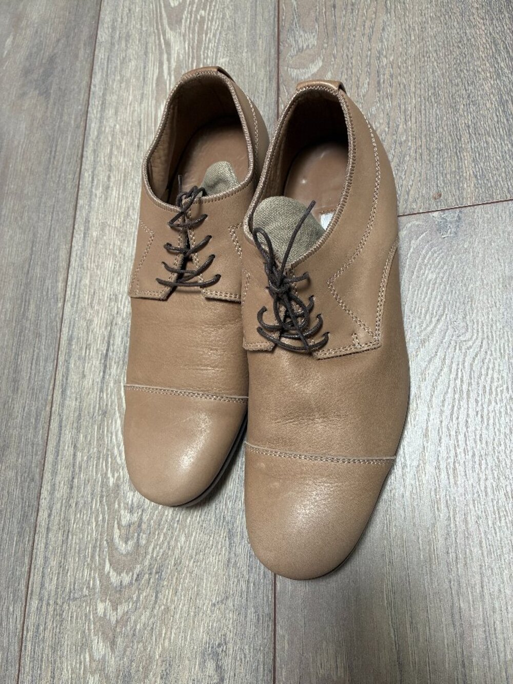 Shoes-leather lace up.Fausto Santini Italian - tan  Sz 43 EU/ US 9.5